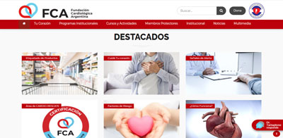 captura de pantalla del website http://www.fundacioncardiologica.org