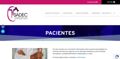 captura de pantalla del website https://www.sociedadsadec.org.ar/comunidad/
